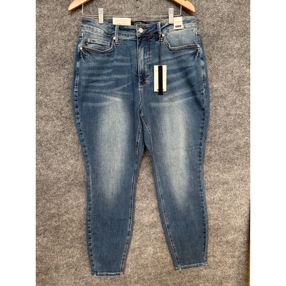 Judy Blue High Waist Tummy Control Skinny Jeans Med Blue 16W JB88799 MD-CO